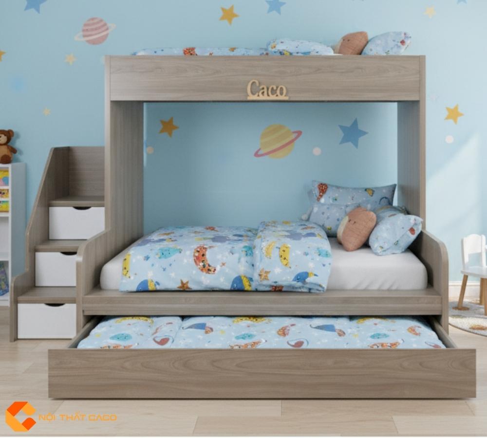 Giường 3 Tầng Gỗ MDF Cao Cấp Thiết Kế Hiện Đại, Đa Năng 